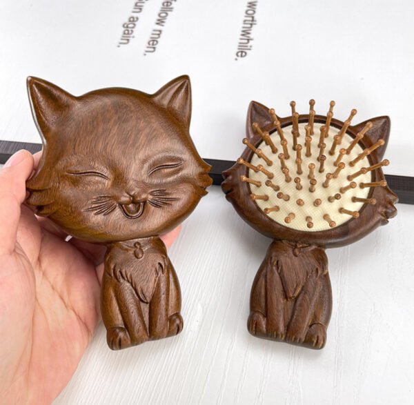 Sandalwood Massage Comb Little Fox Hand Carved Air Cushion Comb